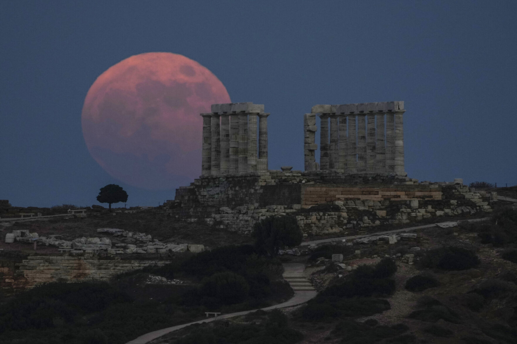 APTOPIX Greece Full Moon